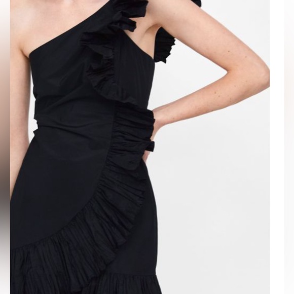 zara one shoulder ruffle dress - Picture 1 of 8